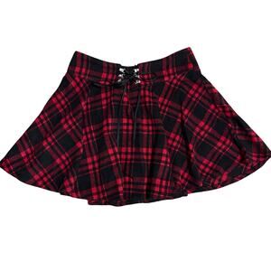 Plaid Red and Black Mini Skirt